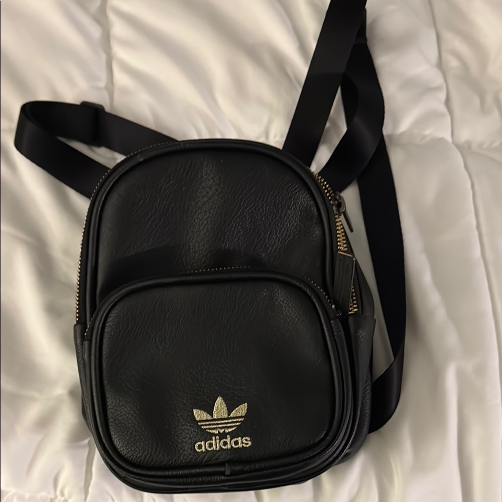 Mini Adidas Black Belt Bag with Trefoil Logo